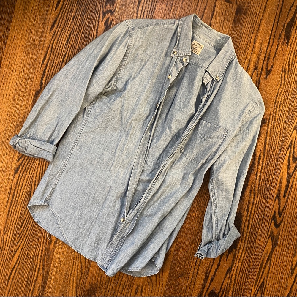 JCrew chambray button down shirt, size S
